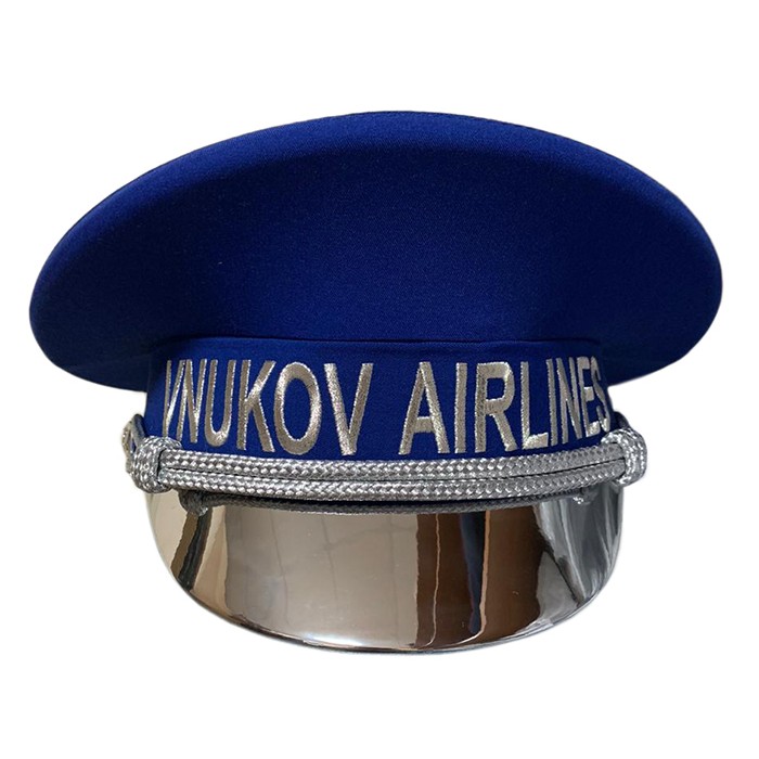 Фуражка VNUKOVO AIRLINES, козырек серебро лак, машинная вышивка (Предзаказ)