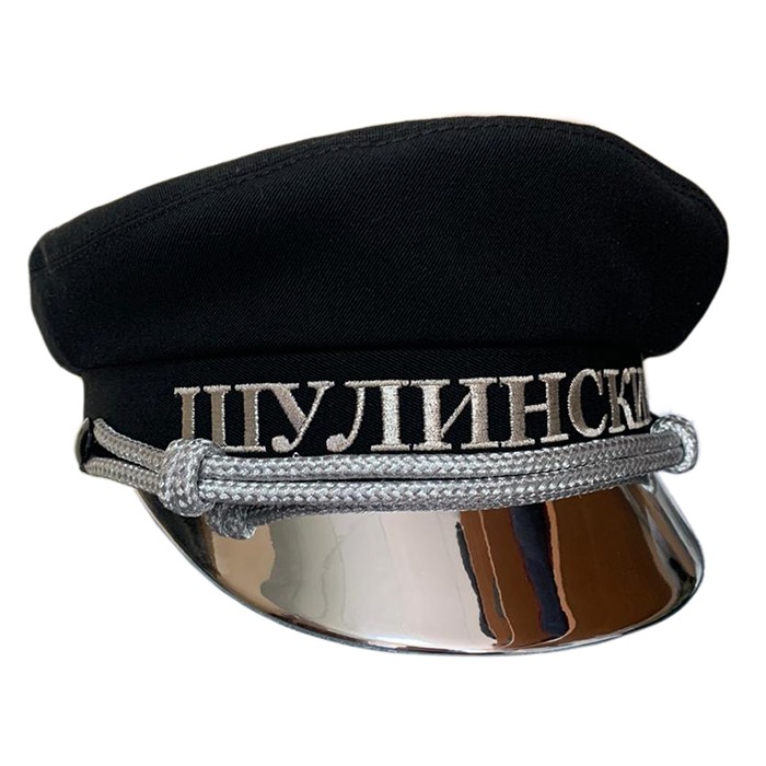 Картуз по типу яхтенной фуражки, козырек серебро лак Kepi020